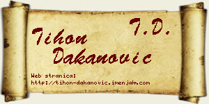Tihon Dakanović vizit kartica